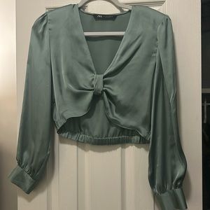 Zara satin crop top